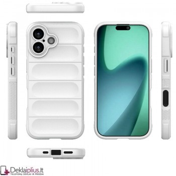 Magic Shield guminis dėklas su kameros apsauga - baltas (Apple Iphone 17)
